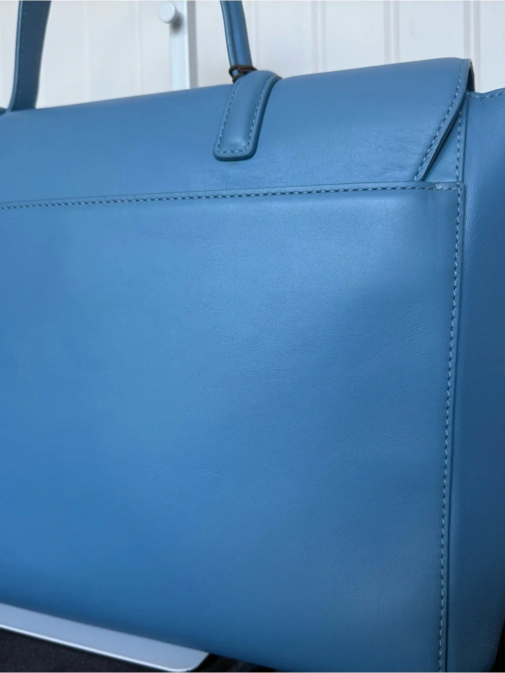 Hartmann Noviana Blue Leather Shoulder Bag Satchel with Crossbody Strap NWOT